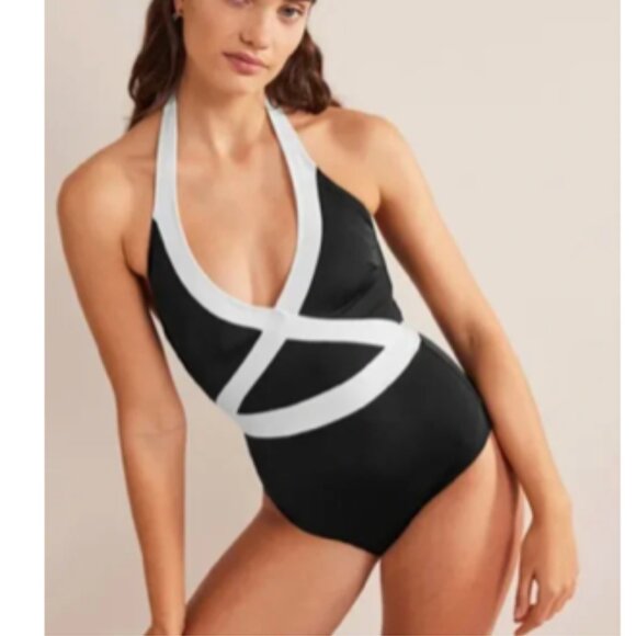 Boden Other - Boden Black Colourblock Kefalonia Halterneck Swimsuit Size 4L